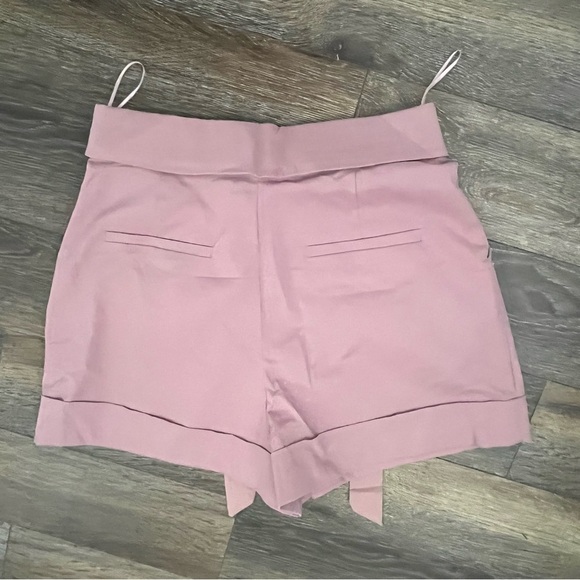 Zara Pink High Waist Paper-Bag Shorts - Picture 6 of 8
